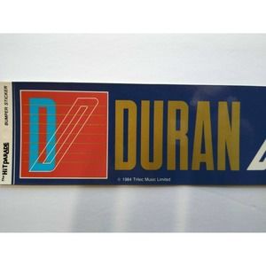 Duran Duran Bumper Sticker Original NOS Unused Bi-Rite New Wave Pop Rock 1984
